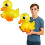 Inflatable 42cm Duck Pool Float – Fun Party Prop for Kids & Adults – Cute Photo