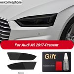 Pre-cut Headlights Smoke Paint Protection Vinyl Tint Wrap Film For Audi A5 17-22