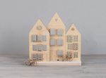 Rayher Wooden House Shapes for DIY Display, Wood Ornaments for Wood Craft and H