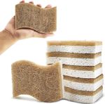 Pack of 24 Biodegradable Natural Cleaning Sponge with Scourer, Eco-Friendly