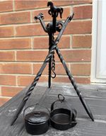 🖤 Romany Gypsy Cast Chitty Iron Pan Pot Mini Display Set Collectors Skillet 🖤