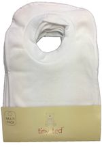 BABY BIBS "PACK OF 7" TINY TED WHITE TERRY POP OVER BNWT