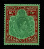 LEEWARD IS 1938 10s CHALKY, SG 113, FINE MINT, CAT. £200
