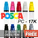 Uni Posca PC-17K Paint Markers Large Chisel Tip - 10 colours - Buy 4, Pay for 3