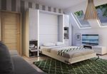 Modern Vertical Wall Hidden Pull Out Double Storage Beds White Matt
