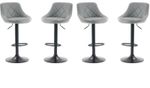 4 X Grey Faux Leather Cordoba Bar Stools Superior Quality Kitchen Breakfast Bar