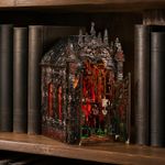 Dark Castle DIY Book Nook Kit, Gothic Wooden Mini House with LED Light Decor