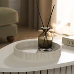 OHS Ribbed Resin Tray Decorative Coffee Table Organiser Countertop Storage