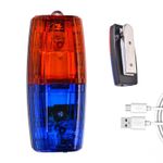 Red Blue LED Shoulder Strobe Light Clip Flashing Warning Safety Night Flashlight
