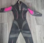 HUBB Women's Full Wetsuit Full Length Size M Black/Grey with Pink Accents