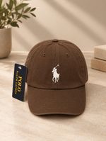 Polo Ralph Lauren Brown Cotton Baseball Cap Polo Pony One Size Adjustable