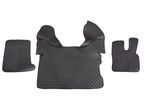 Black with White Floor Mats Eco-Leather for Right-Hand Drive DAF XF 106 #