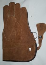 New Falconry Glove  Small Size Suede Leather Double Layer 12 Inch (Copper Brown)