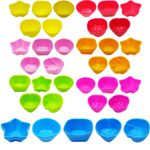 4 PACK Silicone Cupcake Cases Muffin Mould Round Reusable Bakeware Reusable UK