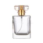 100ml Empty Glass Perfume Spray Bottle Refillable Rectangular Gold or Silver