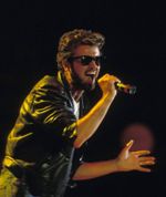 LIVE AID FINALE 1985 GEORGE MICHAEL ON STAGE 4 X RARE PHOTOS 6"×4" £6 FREEPOST