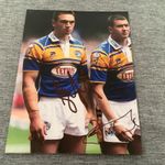 SIGNED KEVIN SINFIELD & DANNY McGUIRE OF LEEDS RHINOS COLOUR PLAYER PHOTO 2005