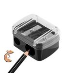 1pc Dual Hole Pencil Sharpener for Eyeliner, Eyebrow Pencil and Cosmetic Pencils