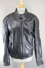BRITISH DESIGNED RHINO BLACK COWHIDE LEATHER BIKER JACKET + PROTECTORS 40-42 IN