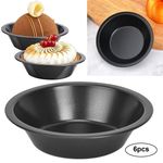 6Pcs Non-Stick Pie Dishes Quiche Pie Tart Tins Mini Individual Round Pie Tins