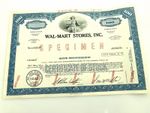 Vintage Walmart Specimen Stock Certificate 100 Shares Sam Walton Signature 1970s