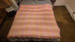 Vintage Real Welsh wool Blanket Handmade pastel colours