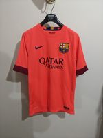 BARCELONA FC NIKE 2014/2015 AWAY FOOTBALL SHIRT ORANGE MENS SIZE MEDIUM 