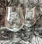 Angelo Poretti Pint Goblet Glasses x 2 Brand New