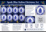 Spode Blue Italian Christmas Set x 8 Plates & Bowls Made England New Unuseed
