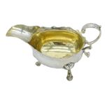 George II Sterling Silver Crested Sauce Boat Antique 1748 London