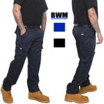Mens BWM Lightweight Cargo Combat Work Trousers Size 28 to 52 & Knee Pad Pockets