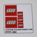 Custom Sticker 6692 Replacement Sticker Sheet for 6692