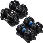 Adjustable Dumbbells Weights 24/40kg Pair Home Gym Fitness Equipment Workout Set