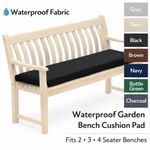 Outdoor Waterproof Bench Cushion Pad – Garden Seat for 2 3  & 4 Seater Furniture