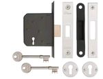 Eclipse Chrome Face 3 Lever Mortice DeadLock 63mm Case Depth