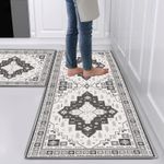 Kitchen Rug Set 2 Pieces Non Slip and Anti Fatigue Kitchen Mat Set, Washable Ki