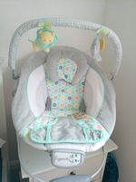 Ingenuity Baby Bouncing Chair with Toy Bar, Grey/Mint, Animals Theme