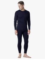 LAPASA Men 100% Merino Wool Base Layer Set Long Sleeve Lightweight M126 Navy L