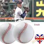 Baseball 9 Inch Baseballs Training Rounders Soft Bulk Outdoor Sports Practice