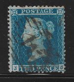 GB QV SG23  2d blue Star plate 4 SC wmk Perf 14  USED stamp Cat £225 J-J