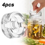 4x Glass Fermentation Weights Wide Mouth Jar Preserver with Easy-Grip Handle