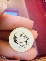 Collectible Soviet Communist Lenin Glass Znachki Badge Lapel Pin USSR