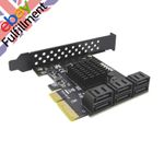 6 Port PCI-E Expansion Card Board Adapter PCI-E x4x8x16 6G SATA3.0 For ASMedia f