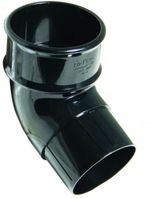 FLOPLAST 68mm Round Gutter Pipe 112 Degree Offset Bend - Black - 2 PACK