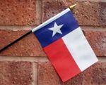 TEXAS SMALL HAND WAVING FLAG 6"X4" flags USA AMERICAN AMERICA