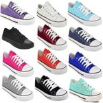 Womens Shoes Ladies Lace Up Plimsolls Pumps Sneakers Trainers Skaters Plimsoles