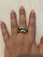 Matching Ring Set Tarnish Free And Waterproof , Middle & Pinkie Fingers