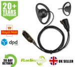 D-SHAPE EARPIECE WITH MIC & PTT FITS MOTOROLA GP344 GP388 GP688 TWO WAY RADIO
