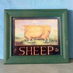  Vintage 1993 Sheep Framed Print Farmhouse Sign Wall Plaque 33x27 Set Match
