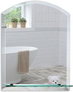 Mood® Bathroom Mirror Wall Mounted With Shelf, Bevelled Edges, 60cm x 45cm
